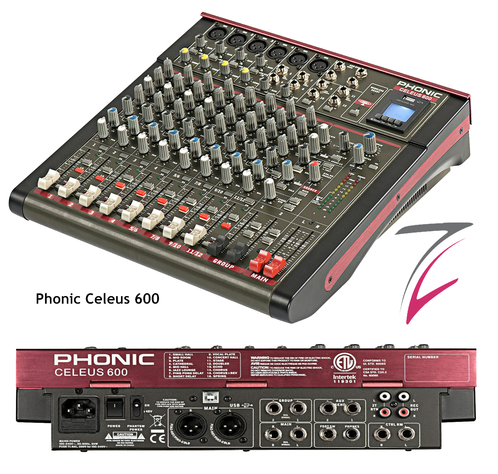 Phonic Celeus 600 Mischpult 6 Kanal, mit Sennheiser EW 300 Funkstrecke 